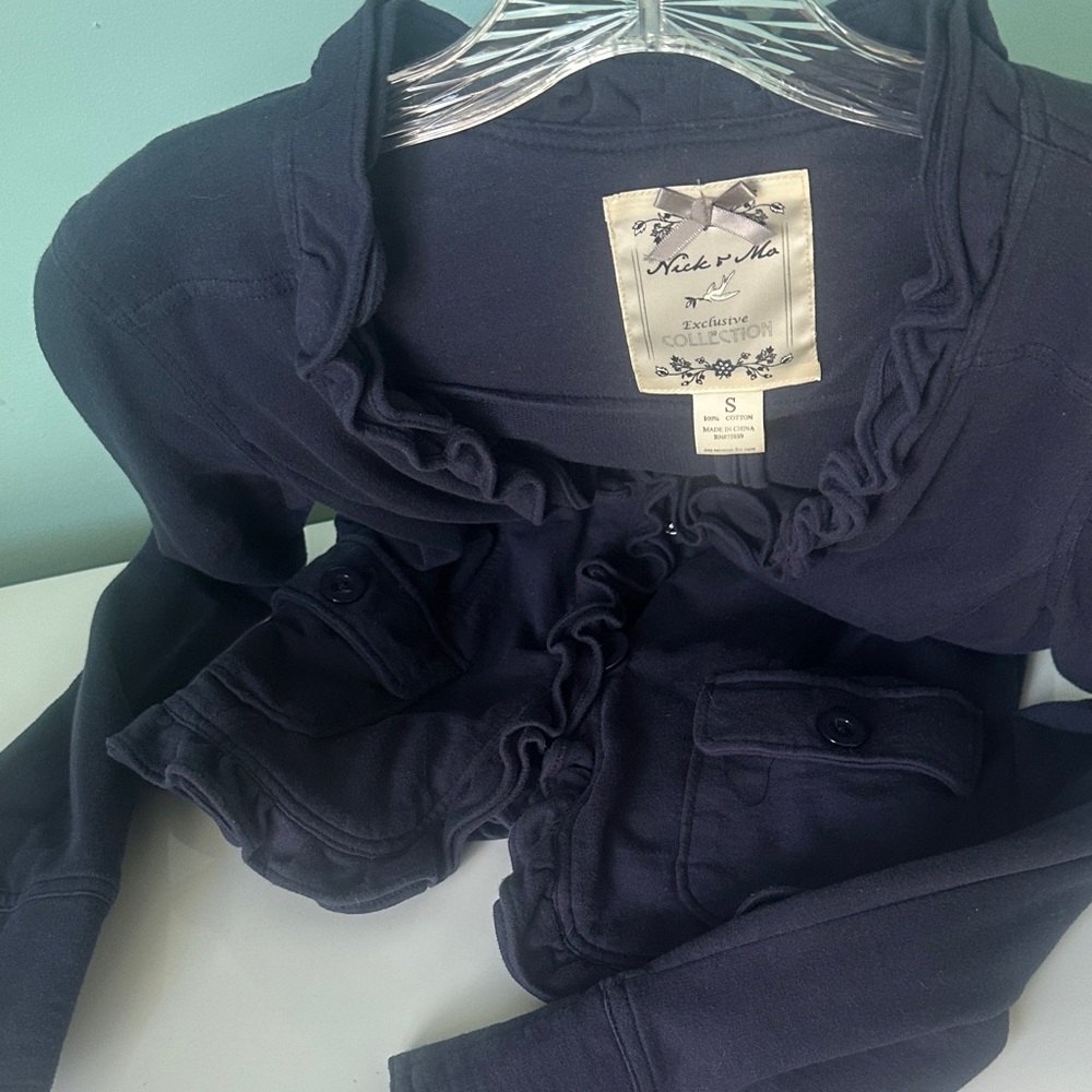 Nick & Mo Navy Jacket with Ruffle Trim - Picture 7 of 7